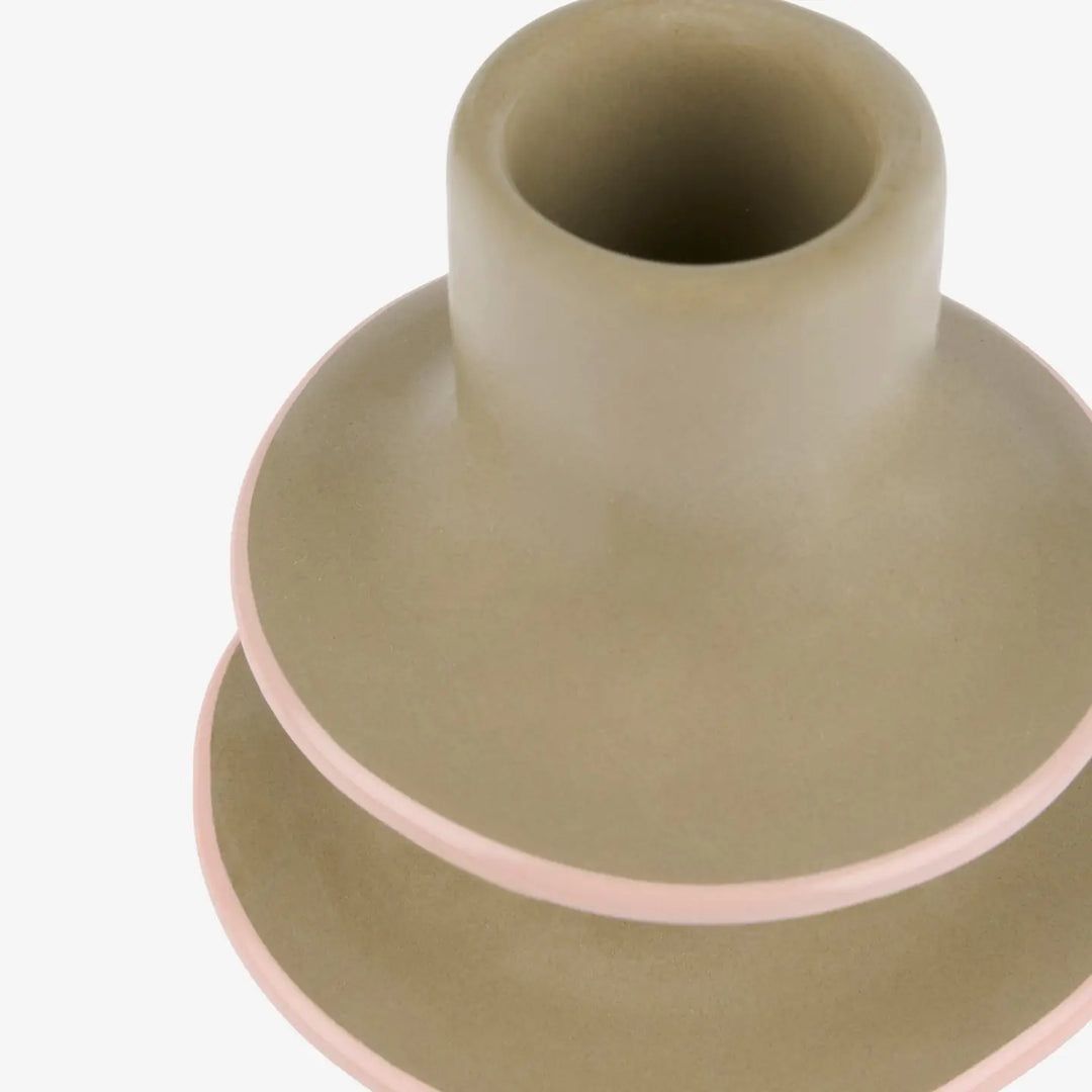 Stoneware Candlestick Holder - Green