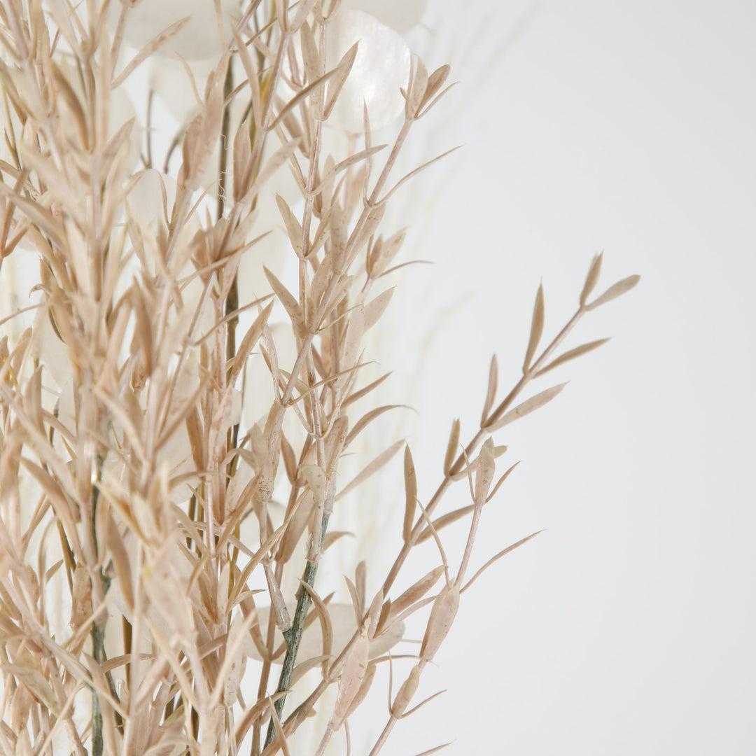 Silver Dollar Bouquet Ivory Cream from Cornucopia Home and Gift, elegant gallery floral arrangement with cream-colored silver dollar leaves.