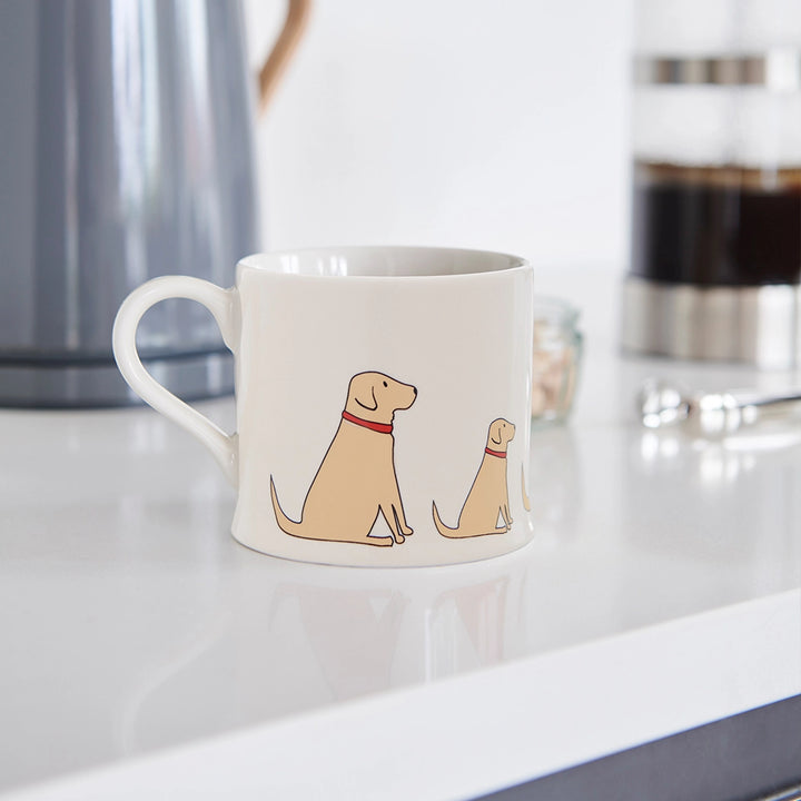Yellow Labrador dog mug from Sweet William by Cornucopia Home and Gift, featuring a detailed yellow Labrador illustration on ceramic.
