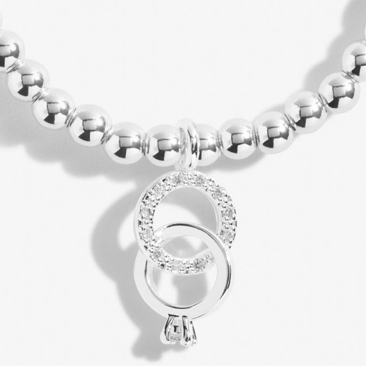 A Little Miss to Mrs bracelet by Joma Jewellery featuring delicate silver chain and charm with elegant design.