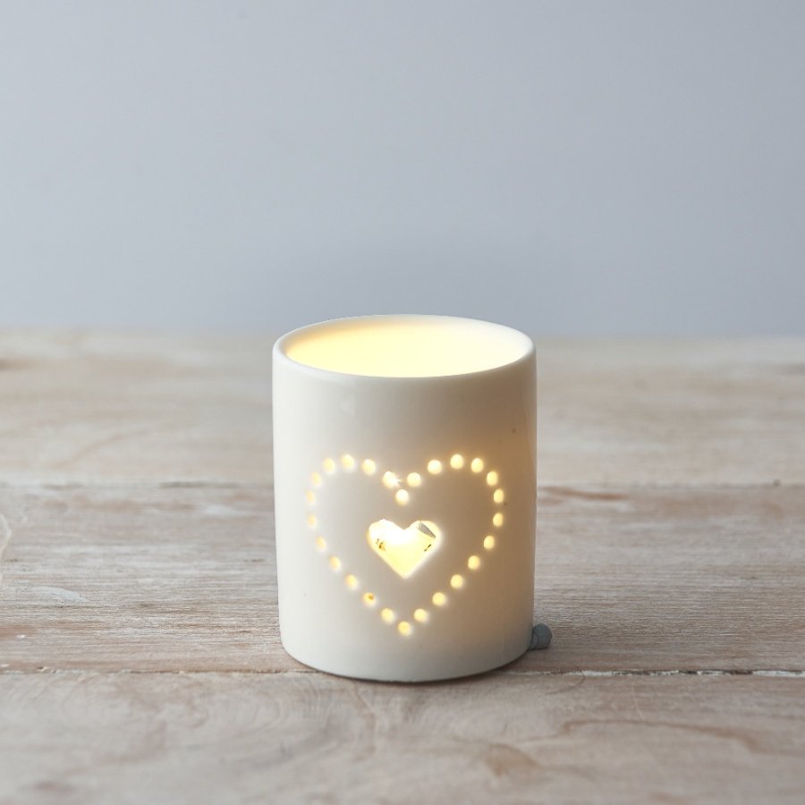 Dotted Heart Ceramic Candle Pot 8cm