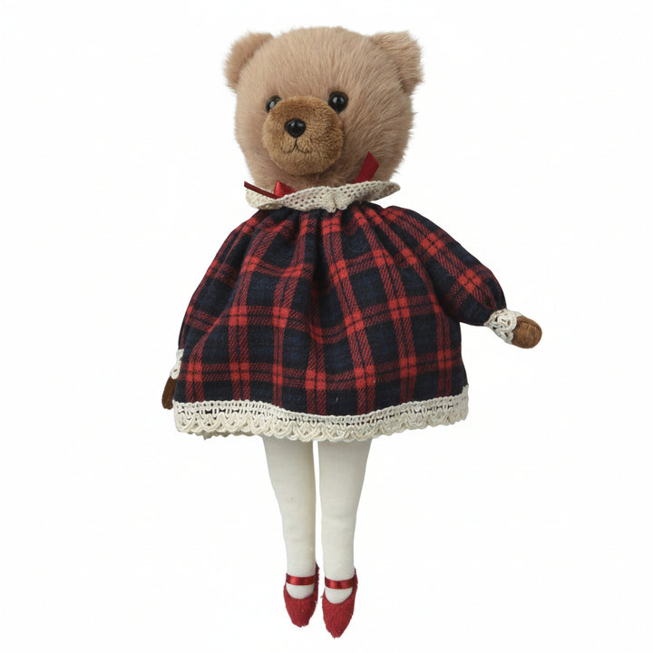 Tartan Teddy Bear Christmas Decorations - 2 Assorted Designs
