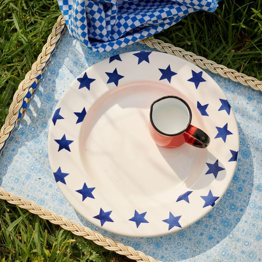 Emma Bridgewater Blue Star 10½ Inch Plate featuring a blue star design on ceramic dinnerware.