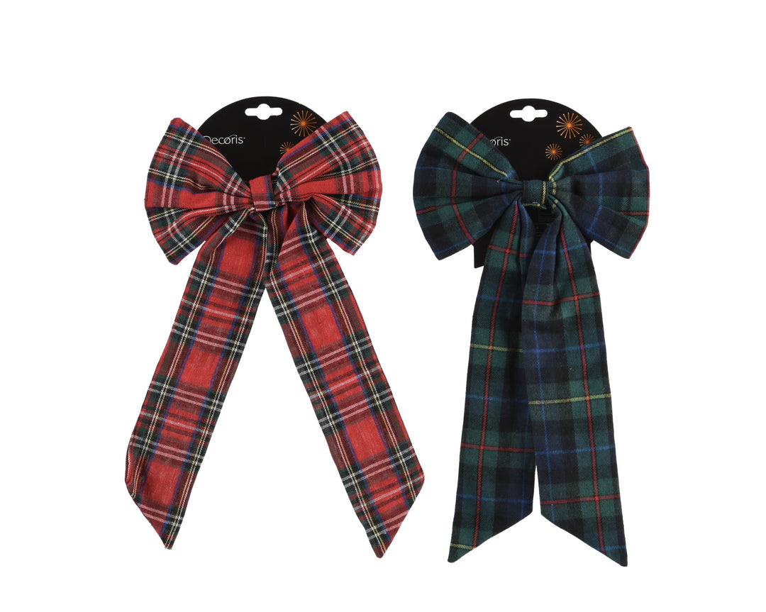 Tartan Christmas Tree Bows - 2 Assorted Designs