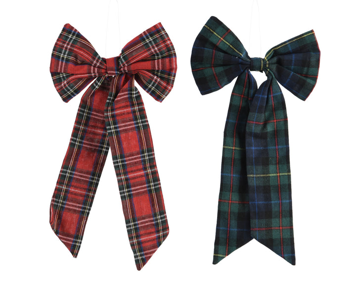 Tartan Christmas Tree Bows - 2 Assorted Designs