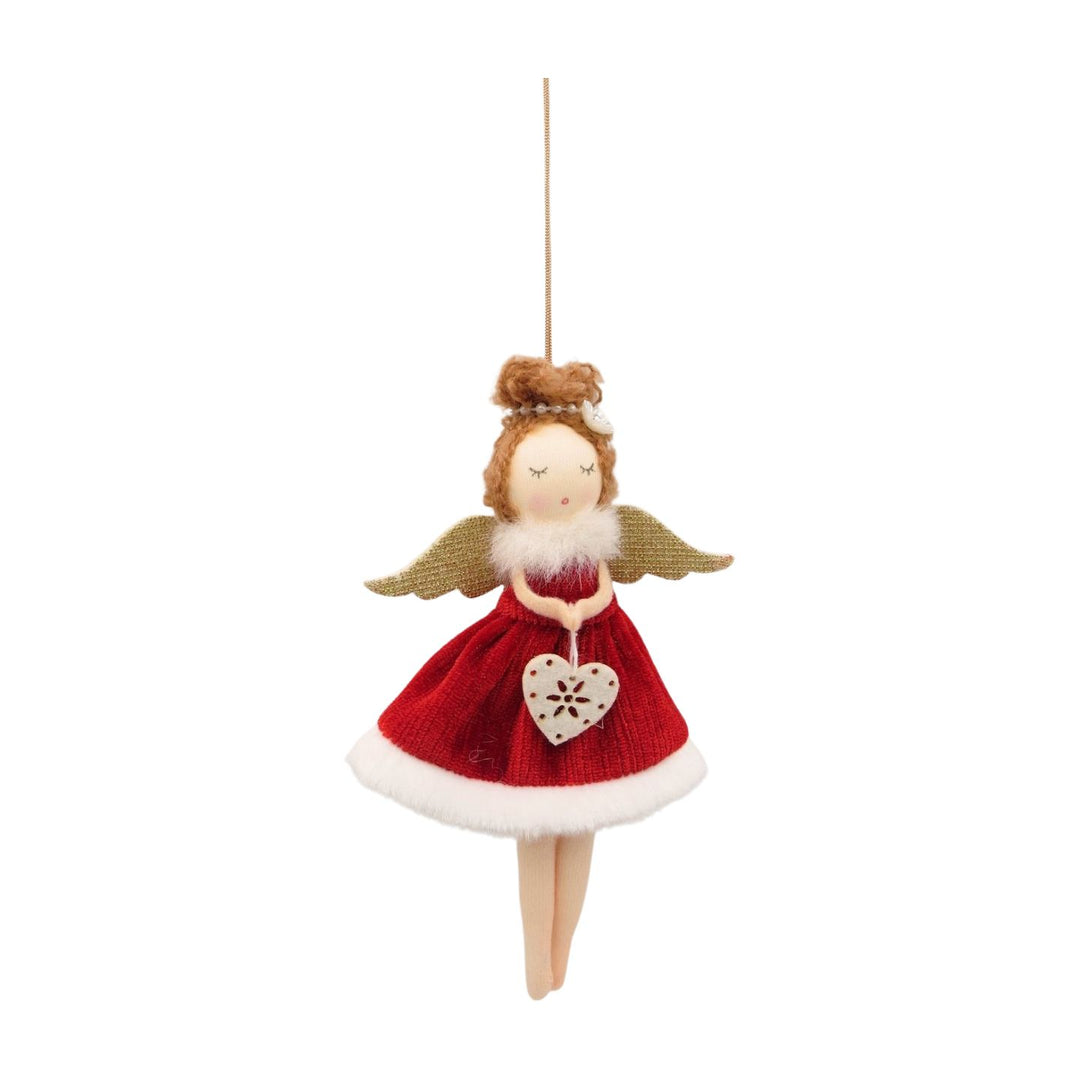 Angel in Red Dress Tree Decoration