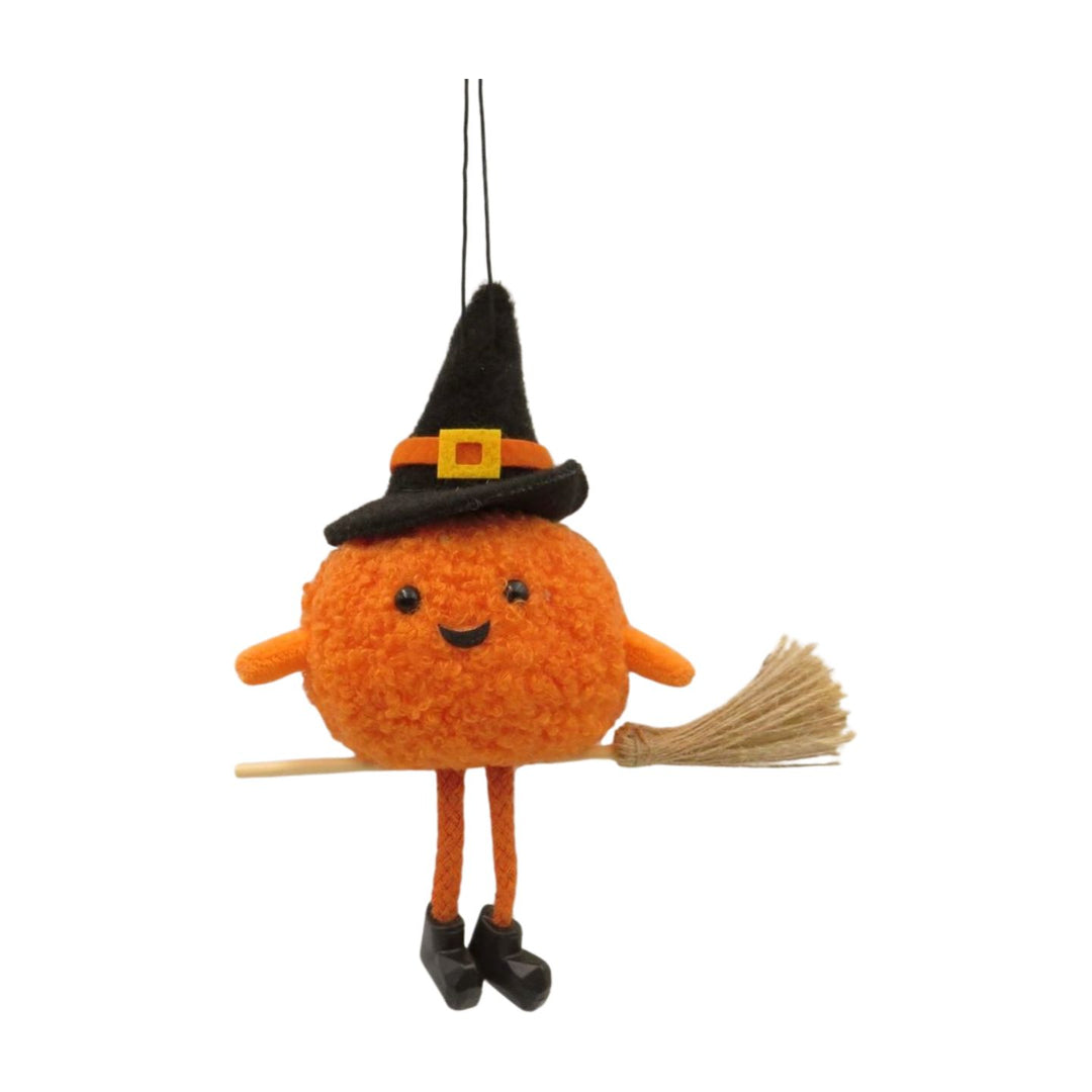 Pumpkin on Broomstick Hanger - Soft