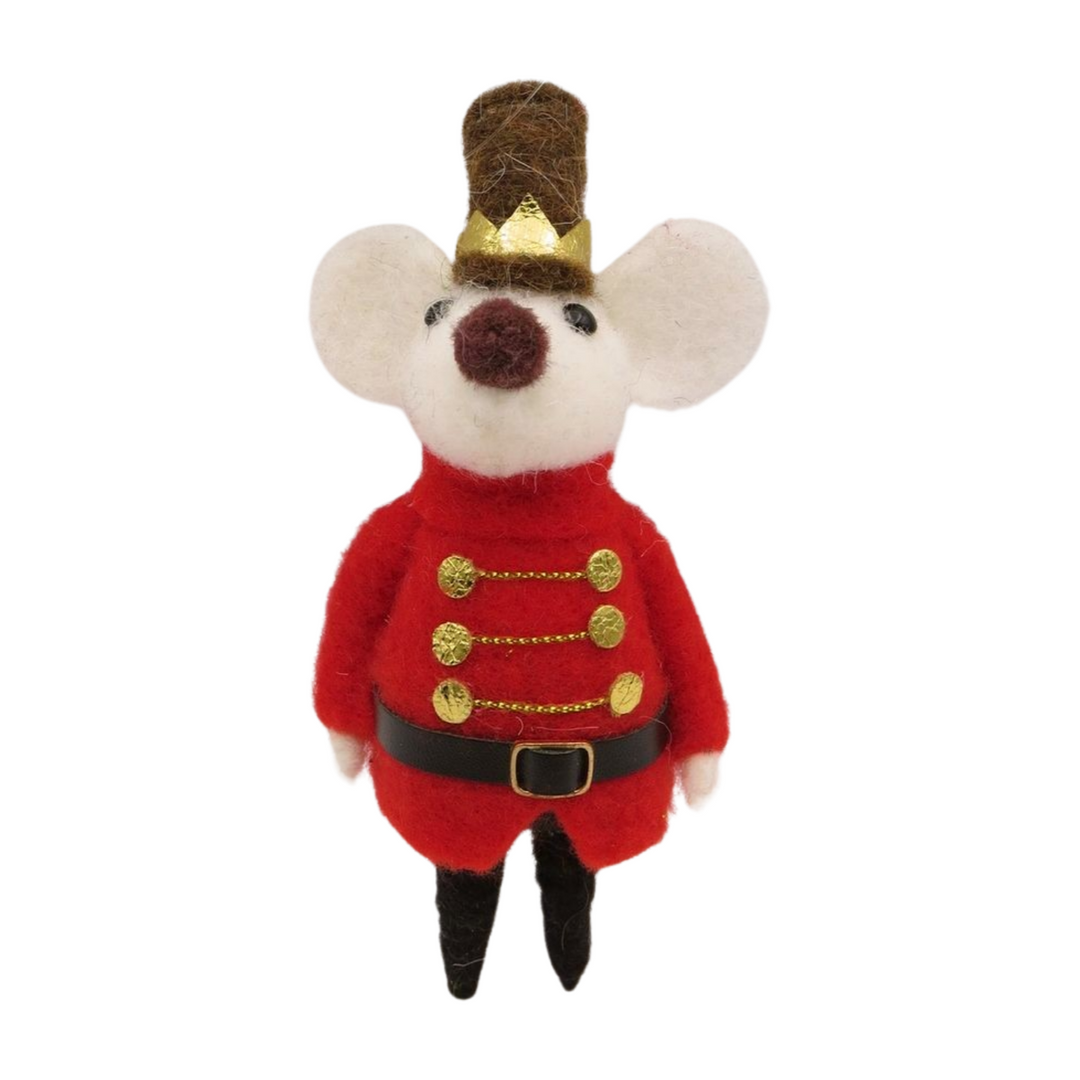 Felt Mouse Soldier Tree Decoration