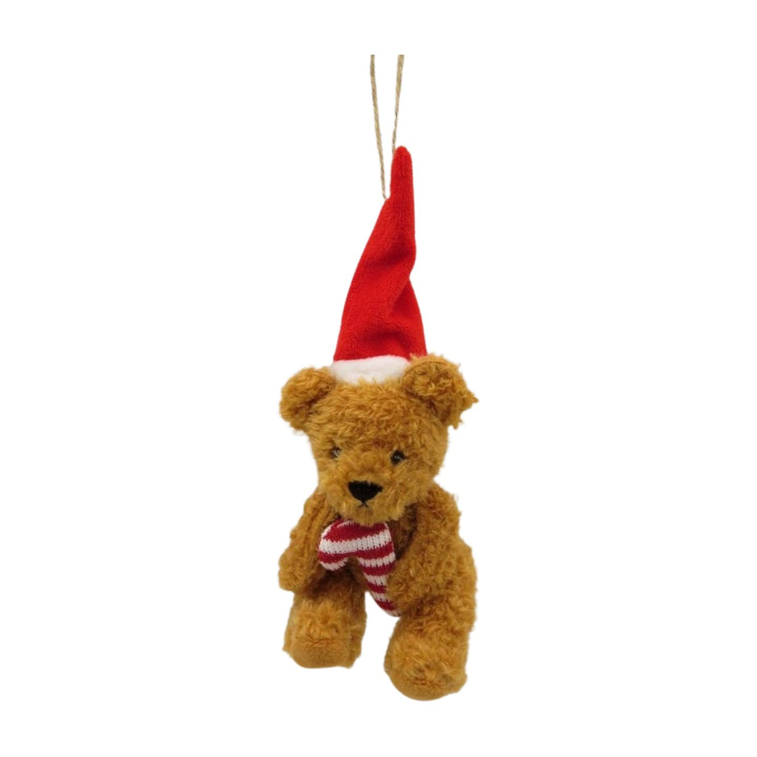Bear with a Candy Cane Tree Decoration