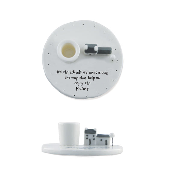 East of India Porcelain Candle Holder - &