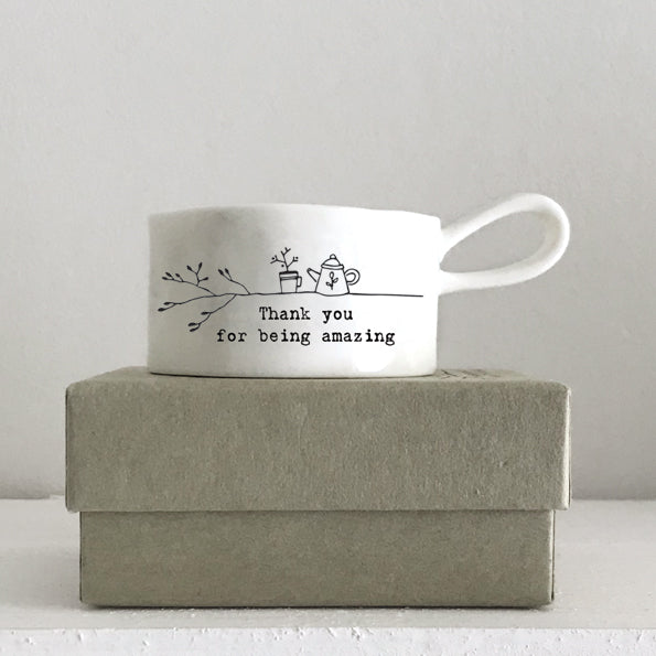 East of India Handled Tea Light Holder – ‘Thank You’