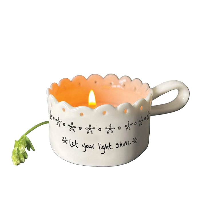 East of India Scallop Tea Light Holder – ‘Let Your Light Shine’