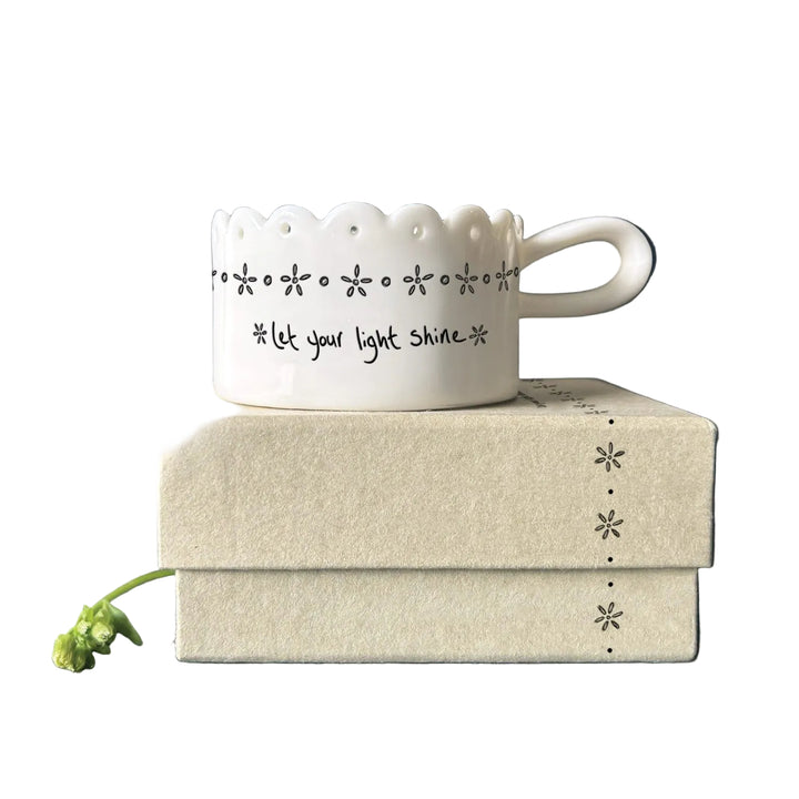 East of India Scallop Tea Light Holder – ‘Let Your Light Shine’