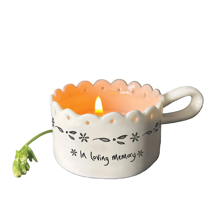 East of India Scallop Tea Light Holder – ‘In Loving Memory’