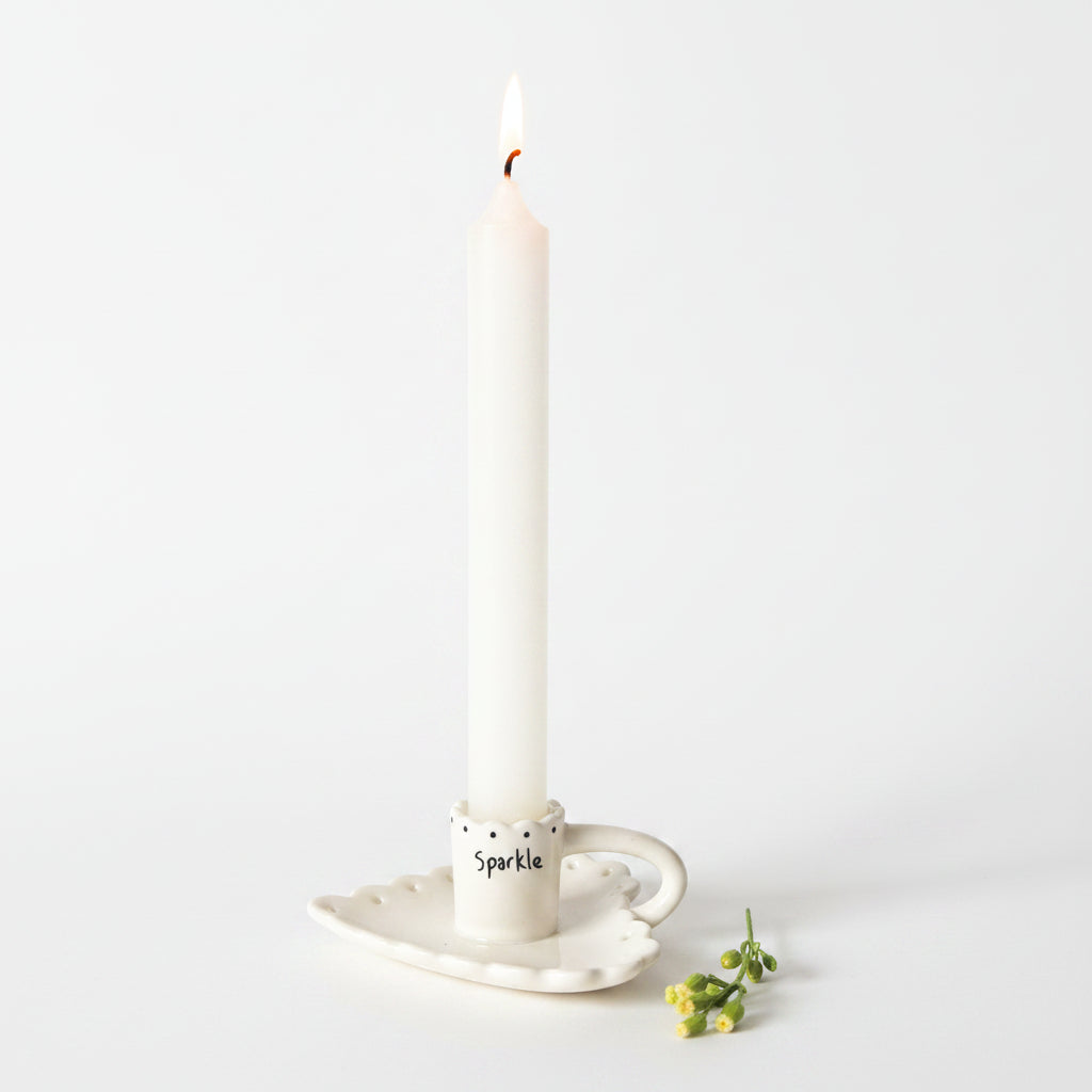 East of India "Sparkle" Scallop Candle Holder