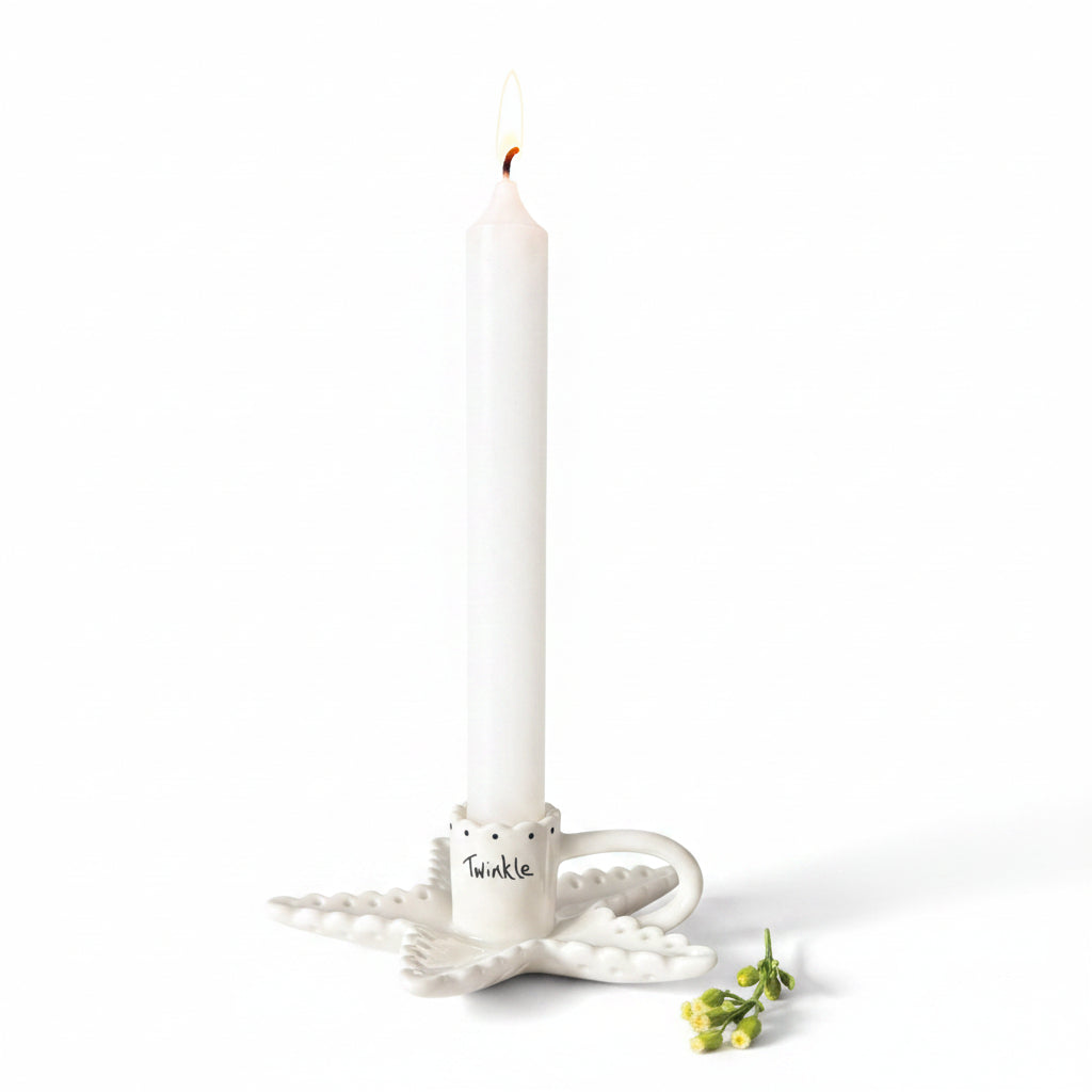 East of India ‘Twinkle’ Scallop Candle Holder