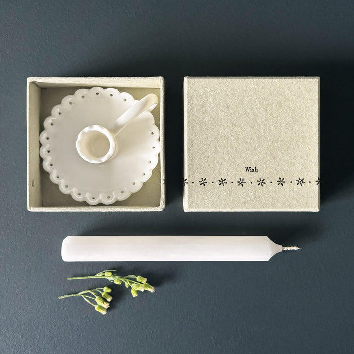 East of India ‘Wish’ Scallop Candle Holder