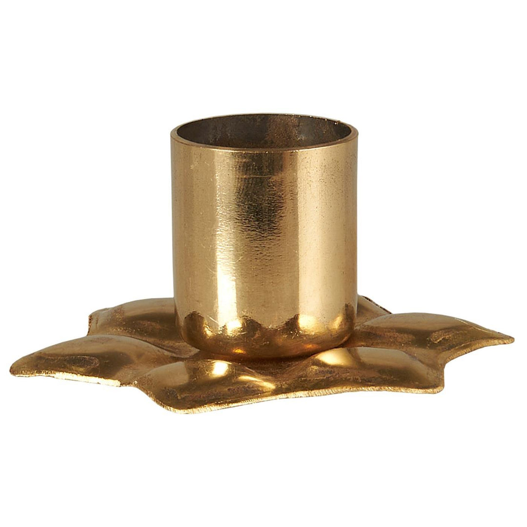 Gold star-shaped candle holder from IB Laursen Christmas collection with intricate design, perfect for holiday décor.