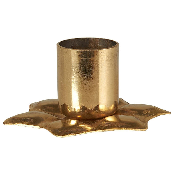 Gold star-shaped candle holder from IB Laursen Christmas collection with intricate design, perfect for holiday décor.
