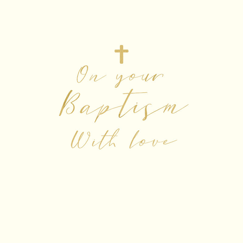 Hammond Gower "On Your Baptism" card featuring elegant design, perfect for celebrating a baptism occasion.