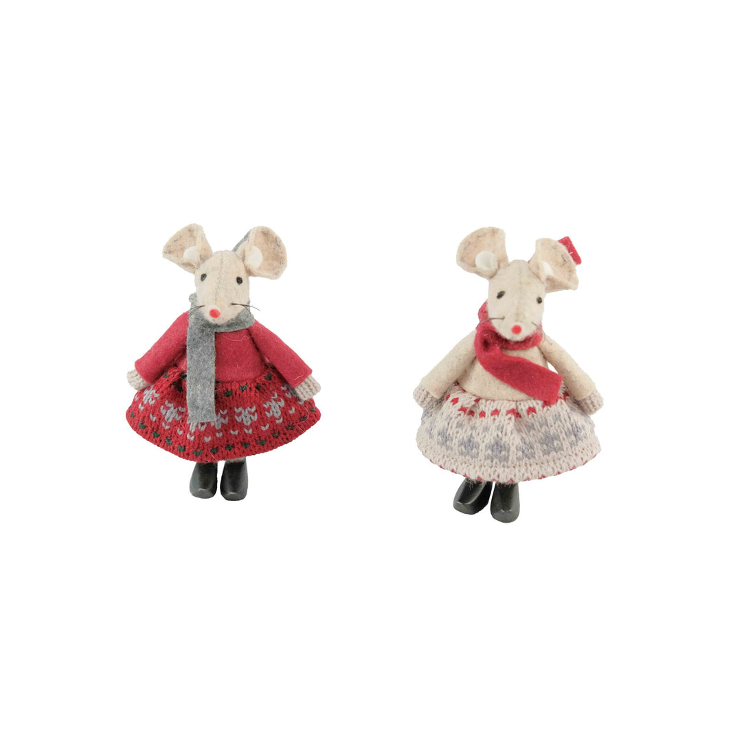 Red and Beige Nordic Mouse (Design May Vary)