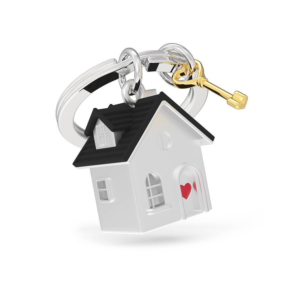 Oli Olsen Home Sweet Home keyring with a decorative design, featuring a metal keyring and a charming Home Sweet Home motif.