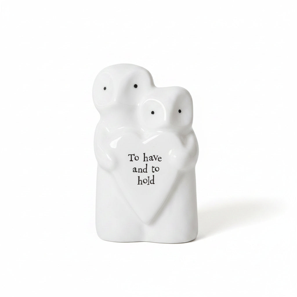 East of India Owls Porcelain Animal Couple