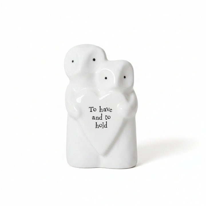 East of India Owls Porcelain Animal Couple