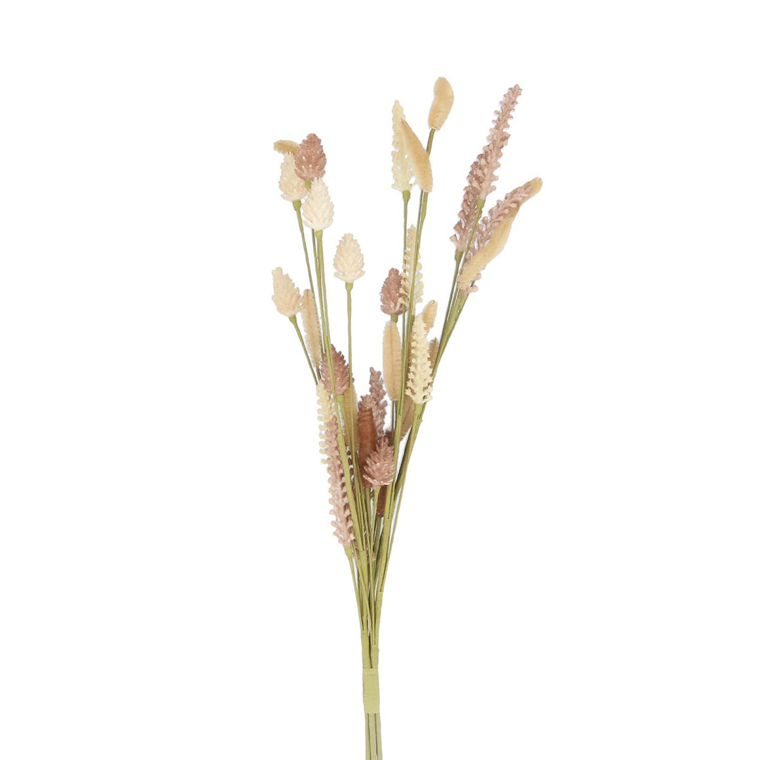Gisela Graham natural bunny tail and cone mix bunch with soft, fluffy bunny tails and decorative cones for home decor.