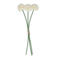 Mini Ball Chrysanthemum Pick Faux Flower - White