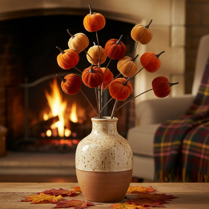 Autumn Mix Velvet Mini Pumpkin Spray