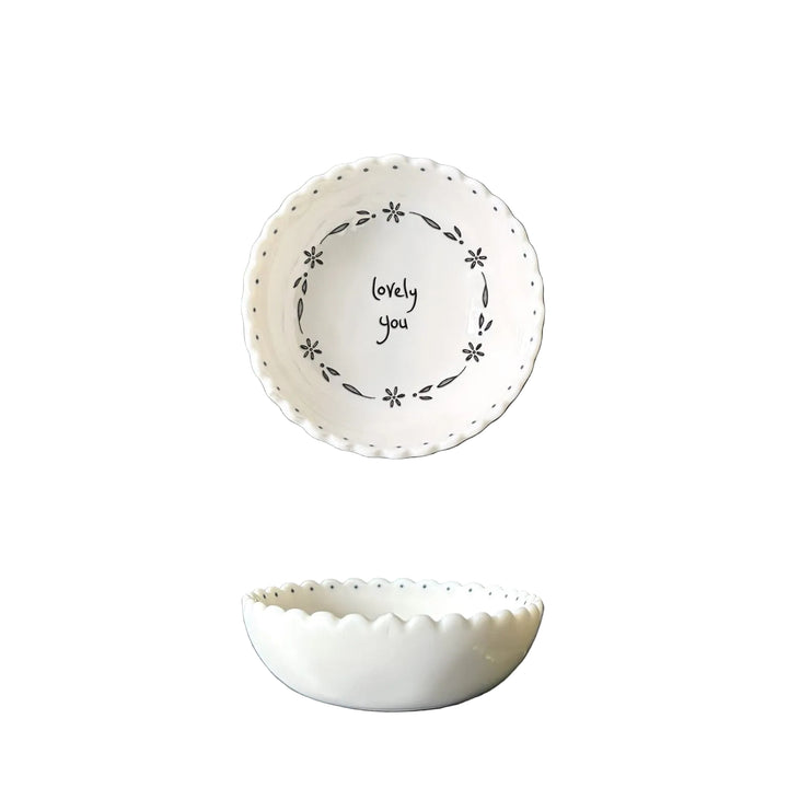 East of India Small Scallop Bowl – ‘Lovely You’