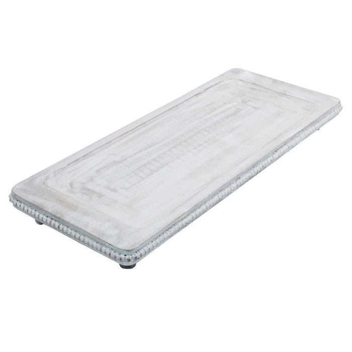 Beaded Mango Large Footed Platter by Cornucopia Home and Gift, featuring a beaded mango design with footed base, ideal for serving.