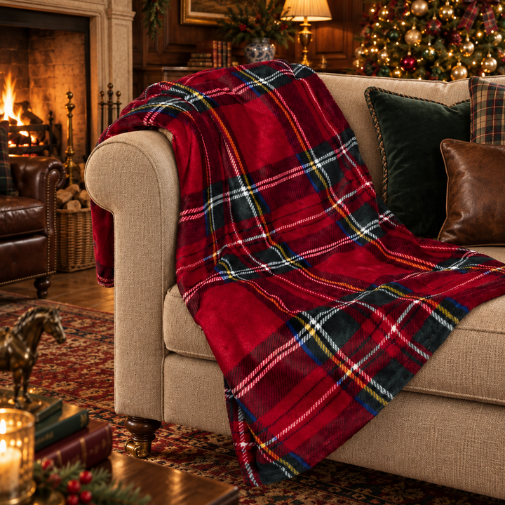 Red Tartan Throw - 150 x 200cm