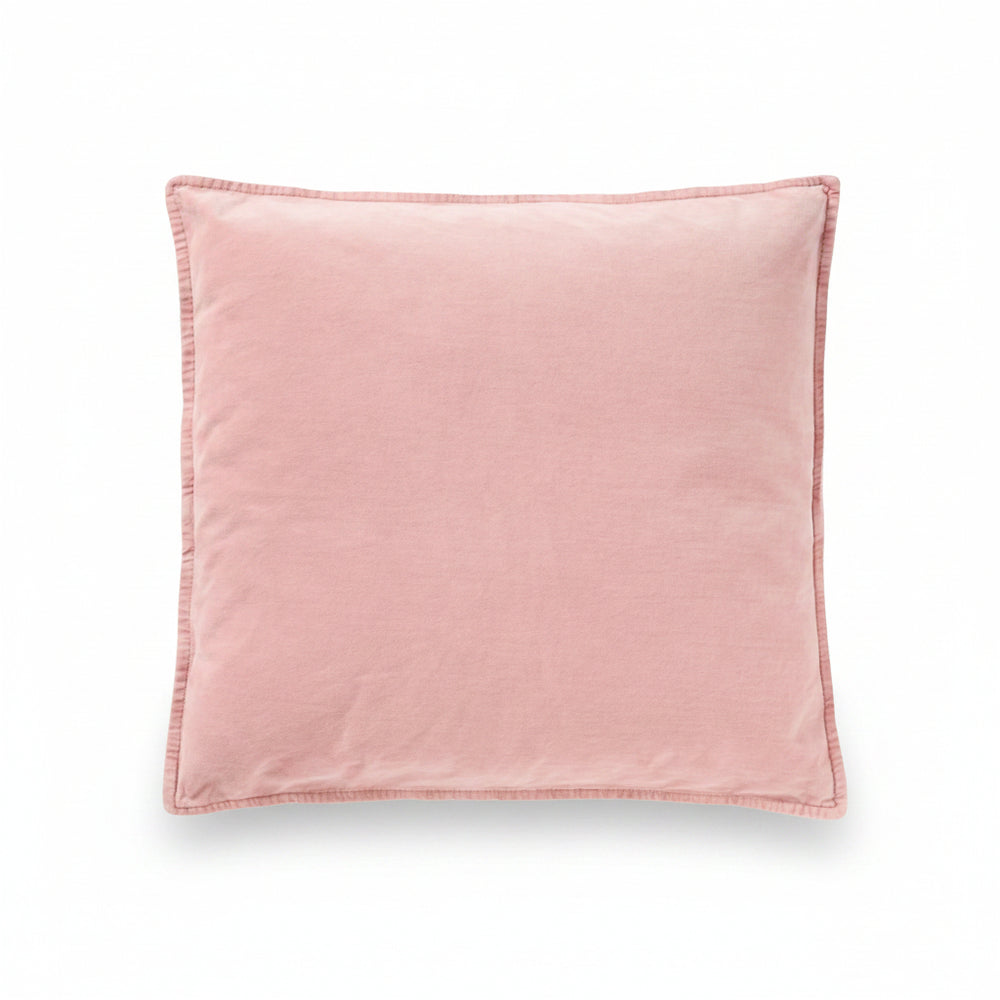 IB Laursen Velvet Rose Cushion with floral design, soft fabric, and vibrant pink and green colors for cozy home decor.