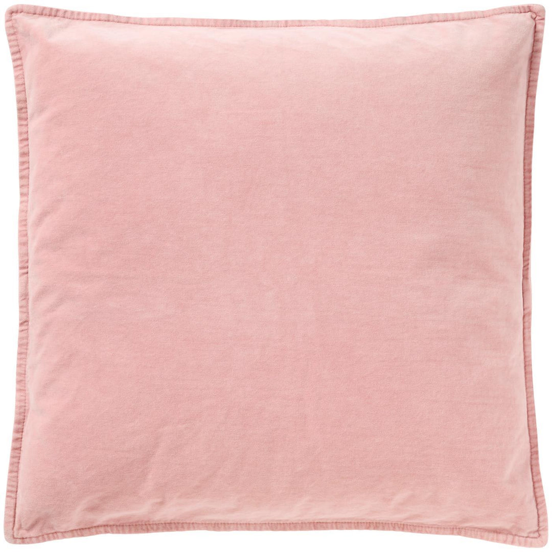 IB Laursen Velvet Rose Cushion with floral design, soft fabric, and vibrant pink and green colors for cozy home decor.