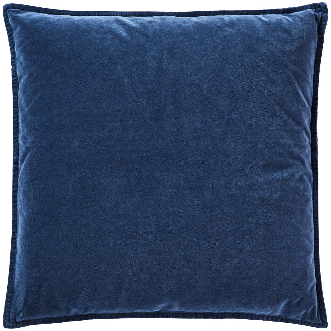 Indigo Stonewashed Velvet Cushion Cover