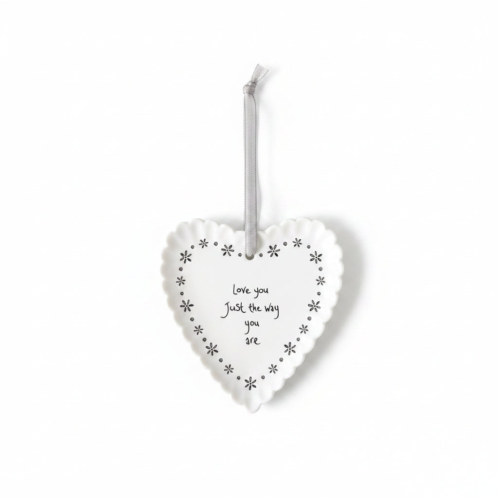 Porcelain Scallop Hanging Heart - &