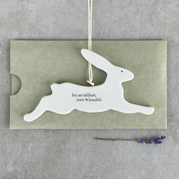East of India Porcelain Bunny – ‘You Are Brilliant, Brave &amp;amp; Beautiful’