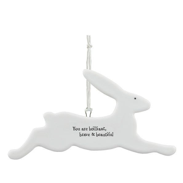 East of India Porcelain Bunny – ‘You Are Brilliant, Brave &amp;amp; Beautiful’