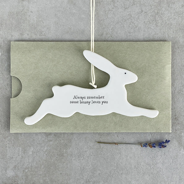 East of India Porcelain Bunny – ‘Always Remember Some Bunny Loves You’