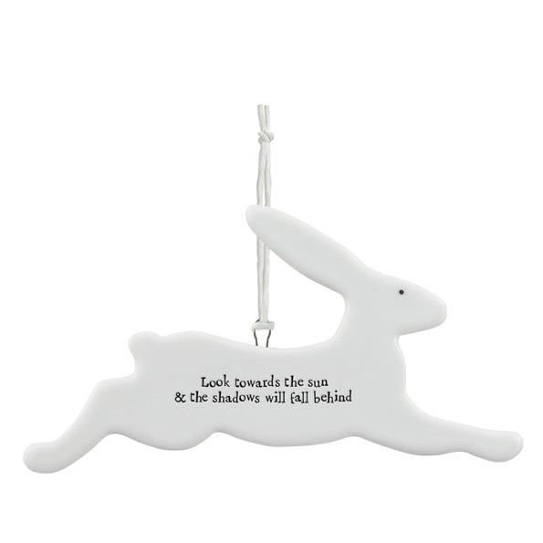 East of India Porcelain Bunny – ‘Look Towards the Sun and the Shadows Will Fall Behind You’