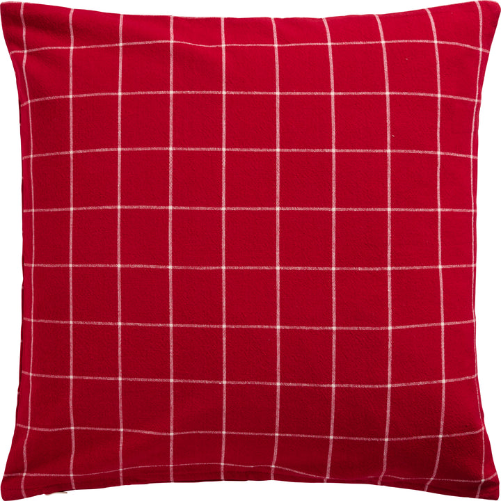 Red Large Natural Checked Cushion