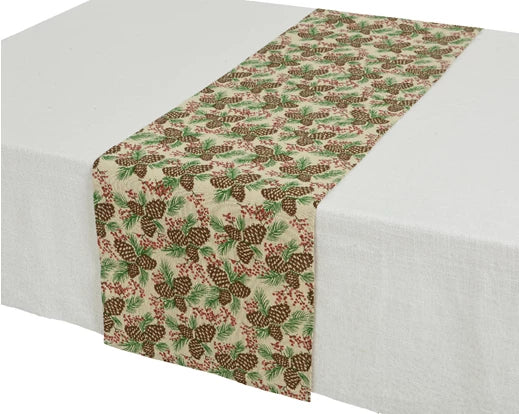 Festive KAEMINGK table runner with holiday-inspired patterns and vibrant colors, perfect for holiday dining and celebrations.