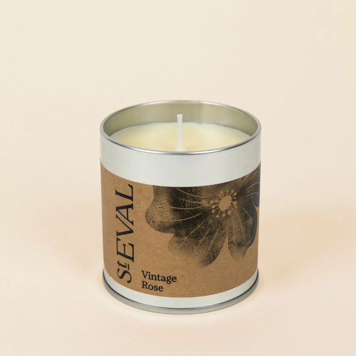 St Eval Vintage Rose Tin Candle