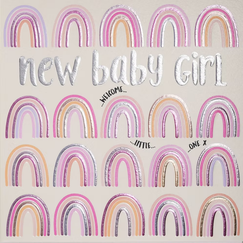 Baby Girl (rainbows) Card