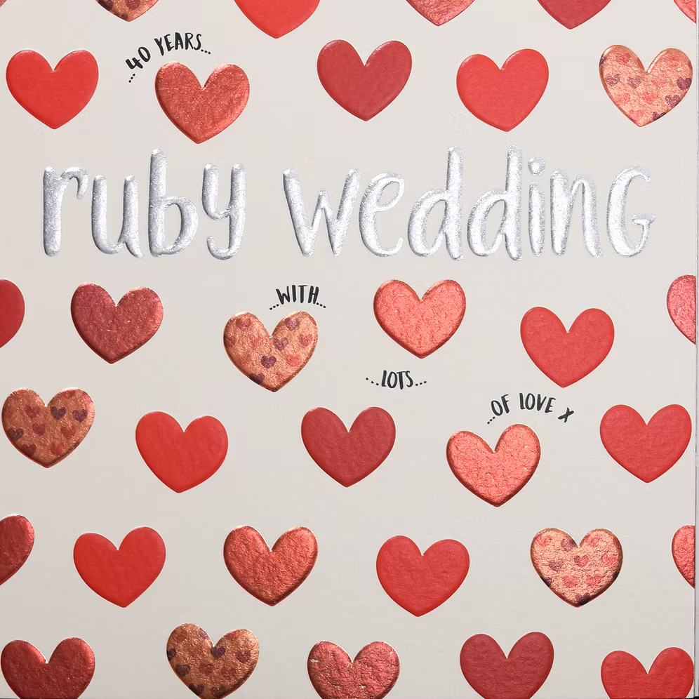 Ruby Anniversary (Hearts) Card