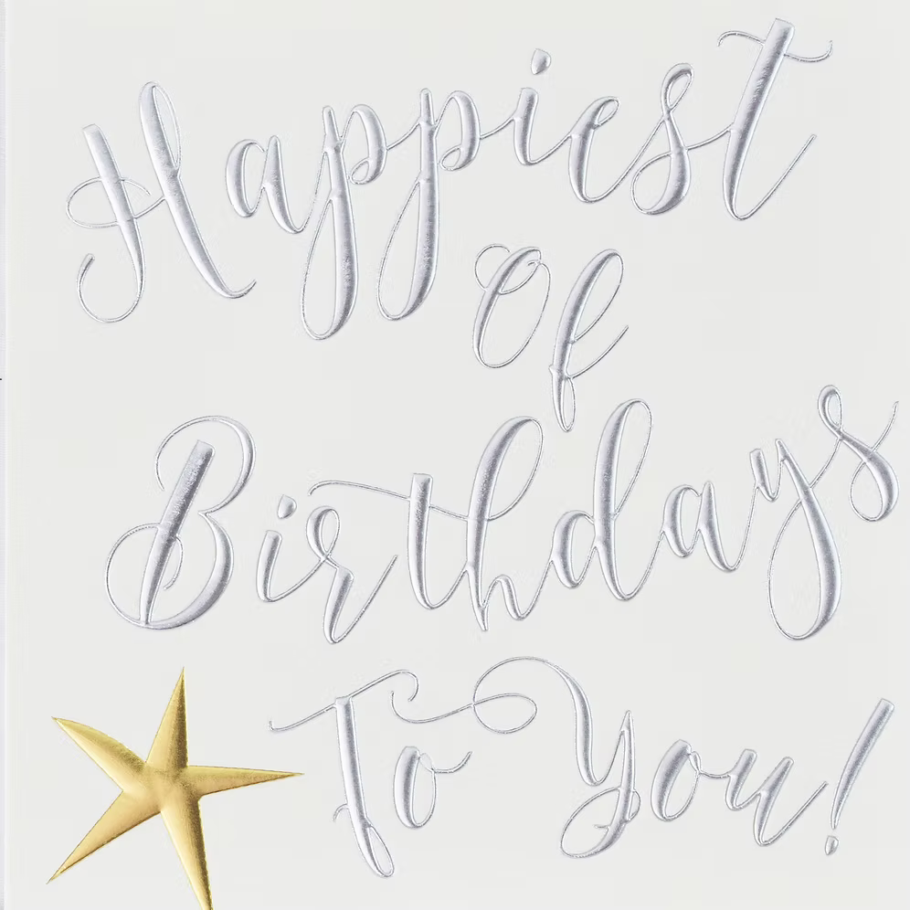Wendy Jones-Blackett "Happiest Birthdays to You" greeting card with colorful birthday design, by Cornucopia Home and Gift.