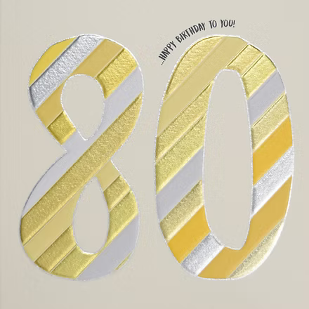 80 - 80th (Gold &amp; Silver stripe) Card