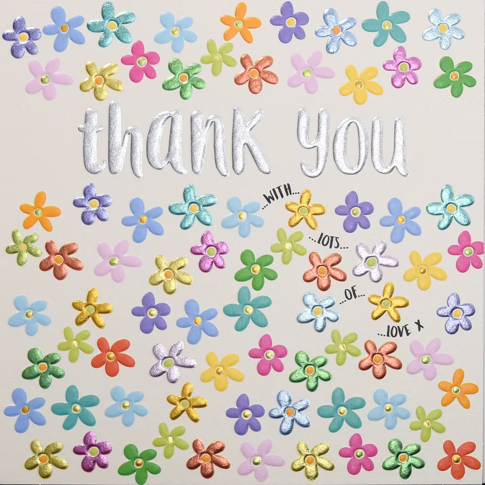 Multi Hearts Thank You Card